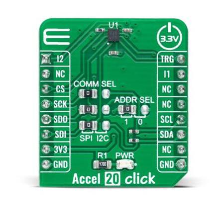 MIKROE-4888 MikroElektronika Accel 20 Click Accelerometer Sensor Add On Board for KX134-1211 MikroBus