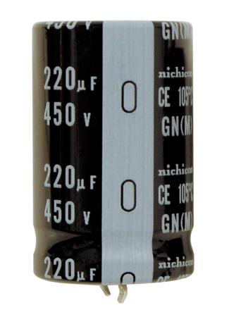 LGN2W221MELA40 Nichicon 220μF Aluminium Electrolytic Capacitor 450V dc, Snap-In -