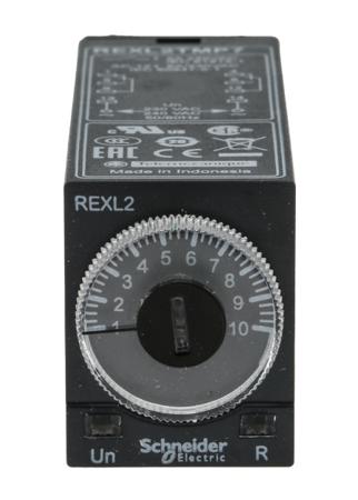 REXL2TMP7 Schneider Electric Harmony Time Series Plug In Timer Relay, 230V ac, 2-Contact, 0.1 → 1h, 1-Function, DPDT