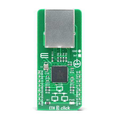 MIKROE-2850 MikroElektronika ETH 3 Click LAN9250 Sensor Add-On Board for Embedded Applications
