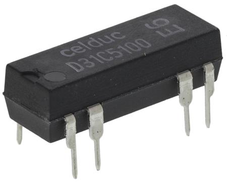 D31C5100 Celduc PCB Mount Reed Relay, 12V dc Coil, SPDT, 100V dc Max, 500Ω