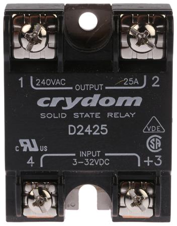 D2425 Sensata Crydom Solid State Relay, 25 A rms Load, Surface Mount, 280 V rms Load, 32 V Control