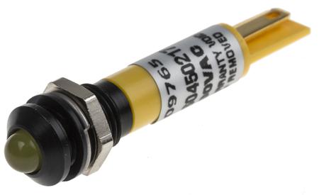 209-765 RS PRO Yellow Panel Mount Indicator, 230V ac, 8mm Mounting Hole Size