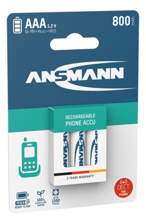 5030142 Ansmann MaxE NiMH Precharged AAA Rechargeable Battery, 800mAh