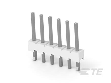 3-644695-6 TE Connectivity MTA 100 Series Vertical Board Mount PCB Header, 6 Contact(s), 2.54mm Pitch, 1 Row(s)
