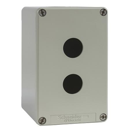 XAPG29502 Schneider Electric Grey Die Cast Zinc Harmony XAP Enclosure - 2 Hole 22mm Diameter