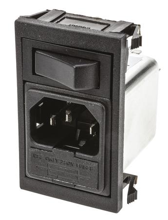 BZV01/A0620/01 Bulgin 6A, 250 V ac Male Snap-In IEC Filter