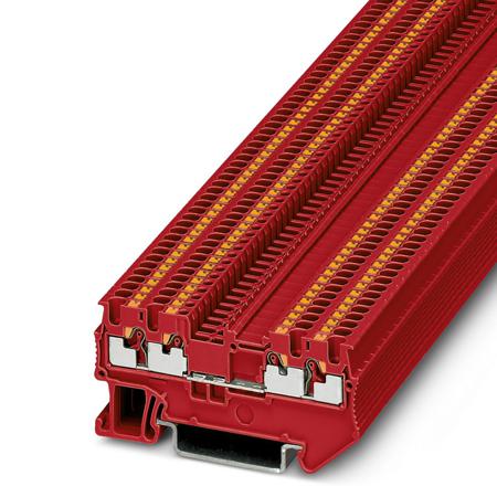 3208200 Phoenix Contact  PT 1.5/S-QUATTRO RD Series Red, 0.14 → 1.5mm², Single-Level, Push In Termination