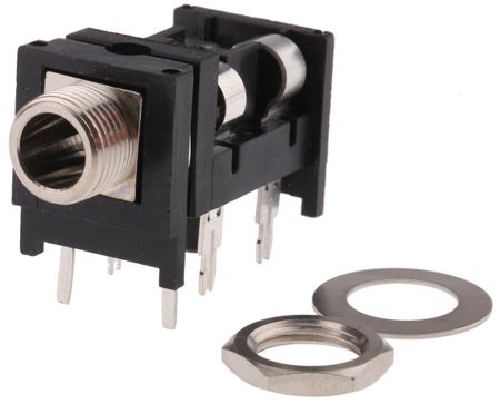 RA49C14B Switchcraft Jack Connector 6.35 mm PCB Mount Stereo Socket, 3Pole