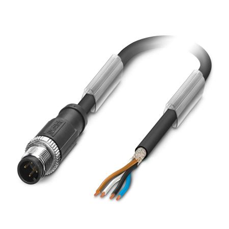 1682618 Phoenix Contact Male 4 way M12 to 4 way Unterminated Sensor Actuator Cable, 3 m