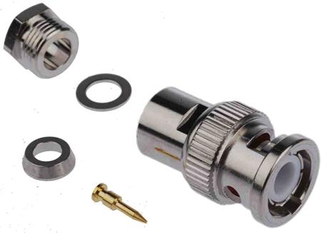 546-4875 RS PRO, Plug Cable Mount BNC Connector, 50Ω, Clamp Termination, Straight Body