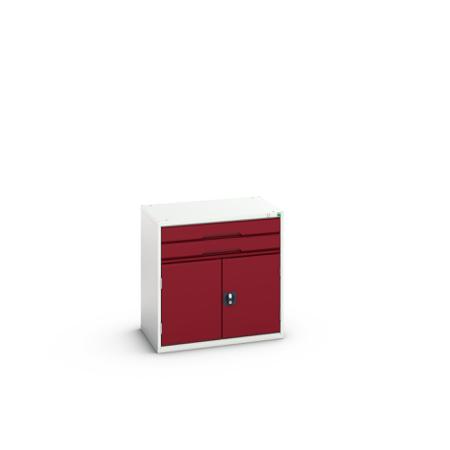 16925116.24 Bott 2 Cabinet, Steel, 800mm x 800mm x 550mm, Light Grey, Red