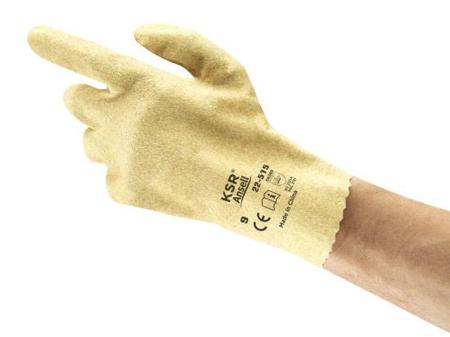 22515100 Ansell KSR 22-515 Yellow Cotton Extra Grip Gloves, Size 10, PVC Coating