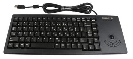 G84-5400LUMEU-2 CHERRY Wired USB Compact Trackball Keyboard, QWERTY (US), Black