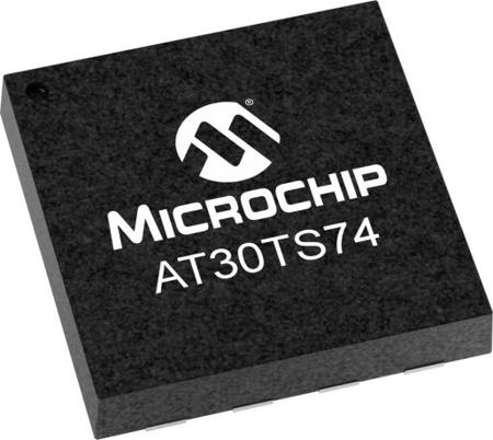 AT30TS74-MA8M-T Microchip AT30TS74 Series Temperature Sensor, Current, Voltage Output, Surface Mount, I2C, ±1°C, 8 Pins