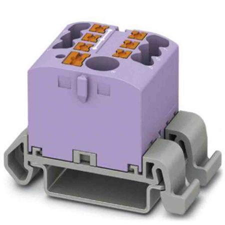 3273214 Phoenix Contact Distribution Block, 7 Way, 4mm², 24A, 690 V, Violet
