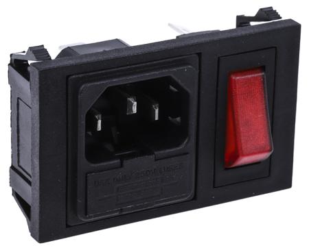 BZH01/Z0000/02 Bulgin C14 Snap-In IEC Connector Male, 10A, 250 V, Fuse Size 5 x 20mm