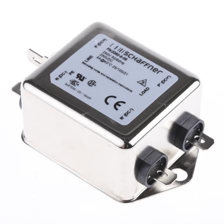 FN2060-6-06 Schaffner FN2060 Series 6A 250 V ac 400Hz Flange Mount RFI Filter, with Tab Terminals, Single Phase