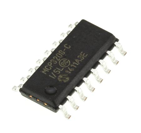 MCP3208-CI-SL Microchip MCP3208-CI/SL, 12-bit Serial ADC Pseudo Differential, Single Ended Input, 16-Pin SOIC