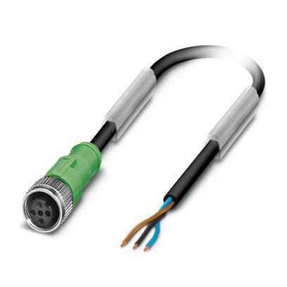 1408563 Phoenix Contact Straight Free Ends to Straight Female 3 way M12 Sensor Actuator Cable, 10m