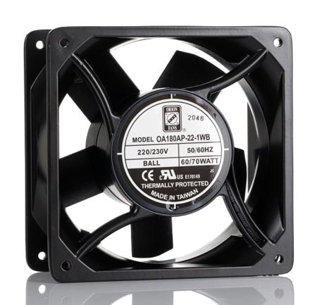 619-6933 RS Pro Axial Fan, 180 x 180 x 89mm, 637m³/h, 70W, 230 V ac