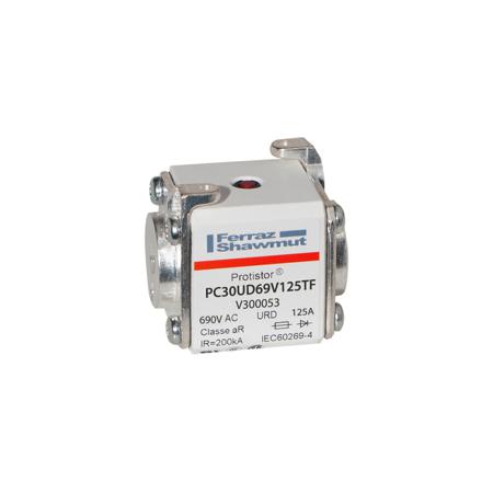 V300053 Mersen 125A size 30 FF Square Body Fuse, aR, 700V