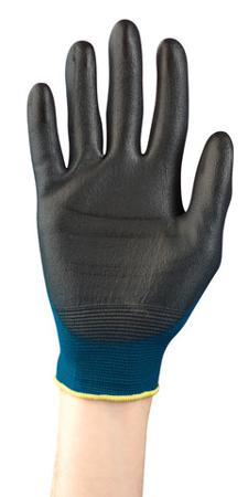 11616060 Ansell Black (Coating), Dark Blue (Liner) Nylon Safety Work Gloves, Size 6, Polyurethane Coating