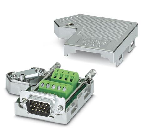 2708546 Phoenix Contact SUBCON 15HD/M 15 Way Cable Mount D-sub Connector Plug, with 4-40 Screw Locks