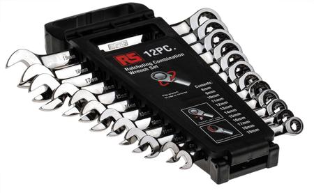 487-191 RS PRO 12-Piece Ratchet Spanner Set, 8 → 19 mm, Chrome Vanadium Steel