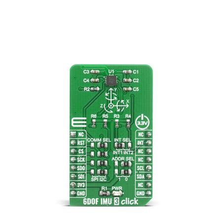 MIKROE-4086 MikroElektronika 6DOF IMU 3 Click MikroBus Click Board for FXOS8700CQ Motion Sensor Medical Applications, etc, Security,