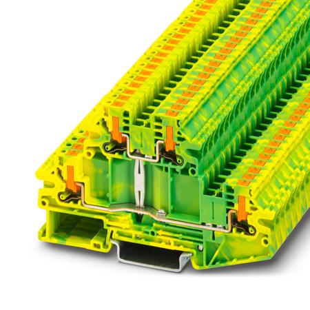 1079076 Phoenix Contact  PTV Series Green/Yellow, Push In Termination