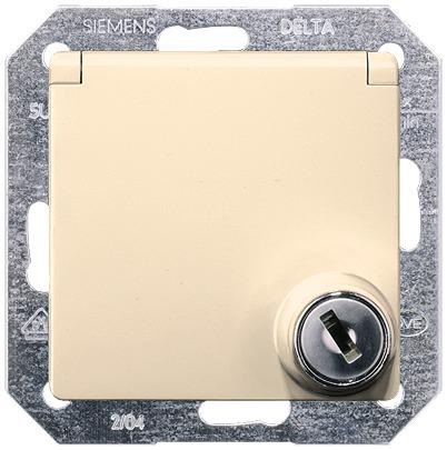 5UB1906 Siemens 5UB19 White Electrical Socket, 16A, Schuko