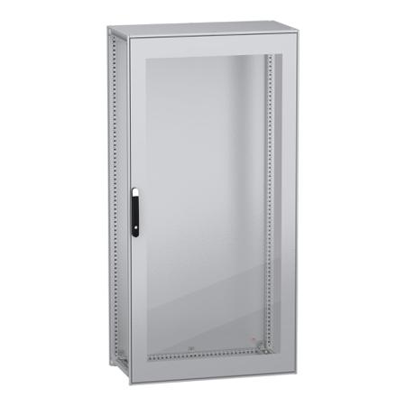 NSYSFN201050T Schneider Electric PanelSeT SFN Series Galvanised Steel Single-Door-Door Floor Standing Enclosure, Glazed Door Door,
