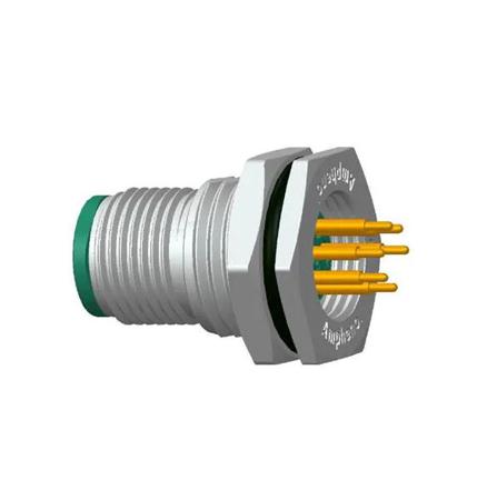 M12A-06PMMP-SF8001 Amphenol Industrial Circular Connector, 6 Contacts, Panel, M12 Connector, Plug, Male, IP68, IP69K, M Series