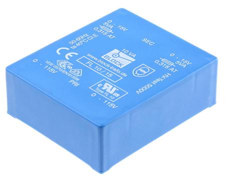 FL-10-15 15V ac 2 Output Through Hole PCB Transformer, 10VA