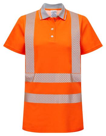LFE974-NB-12 PULSAR LFE951 Orange Women Hi Vis Polo Shirt, 12in