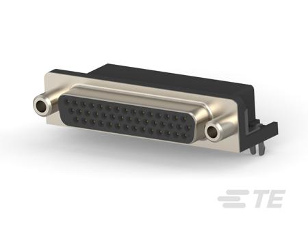 2311770-1 TE Connectivity 23117 44 Way Right Angle Board Mount D-sub Connector Receptacle, 2.29mm Pitch, with 4-40 UNC, Threaded