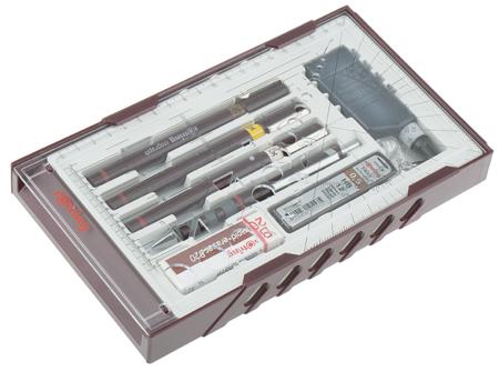 S0699380 Rotring Black Isograph Pen Set, 0.25 → 0.5 mm Tip Size