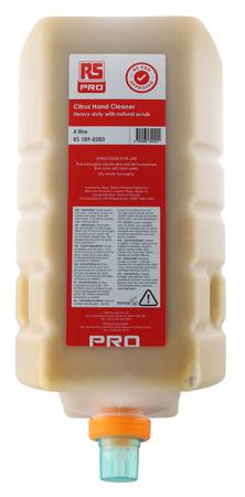 189-0283 RS PRO Citrus Heavy-Duty, Solvent Free Hand Cleaner with Natural Scrub - 4 L Cartridge