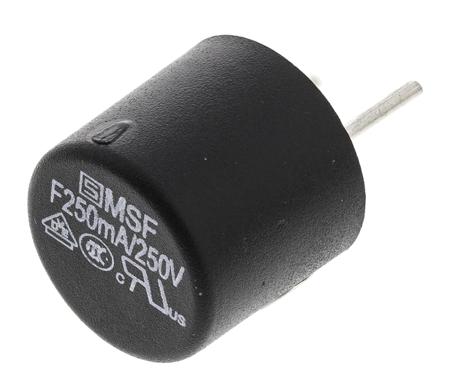 0034.6008 Schurter PC Board Non Resettable Fuse, Radial 250mA, 250V ac