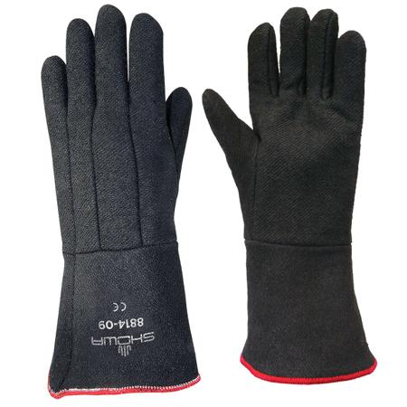 BST8814B1 Showa 8814 Black Cotton, Polyester Heat Resistant Work Gloves, Size Small, Neoprene Coating