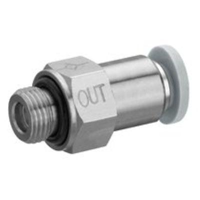 R412005568 EMERSON ? AVENTICS QR1-ANR Non Return Valve G 1/4 Female Inlet, 6mm Tube Inlet, G 1/4 Male Outlet, 6mm Tube Outlet, 0.8