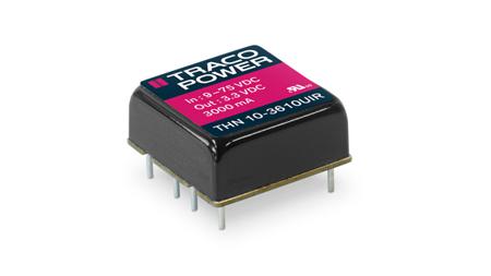 THN-10-7210UIR TRACOPOWER THN 10UIR DC-DC Converter, 3.3V dc/ 3A Output, 14 → 160 V dc Input, 10W, PCB Mount, +95°C Max Temp