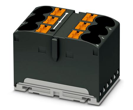 1082395 Phoenix Contact Distribution Block, 6 Way, 57A, 450 V, Black