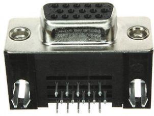 1-1734530-1 TE Connectivity Amplimite HD-22 Series, 15 Way Right Angle Through Hole PCB D-sub Connector Socket, 2.29mm Pitch