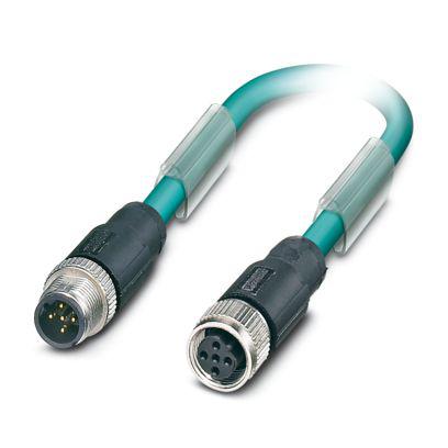 1402379 Phoenix Contact Straight Male 5 way M12 to Straight Female 5 way M12 Bus Cable, 1m