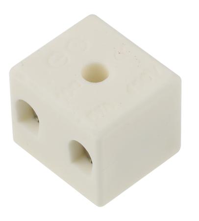 703-3858 RS Pro Non-Fused Terminal Block, 2 Way/Pole, Screw Down Terminals, 10 mm², Ceramic, 450 V