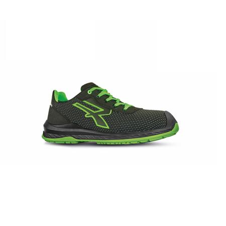 0RI20334-46 UPower ISLAND Unisex Black/Green Composite Toe Capped Safety Shoes, UK 11, EU 46