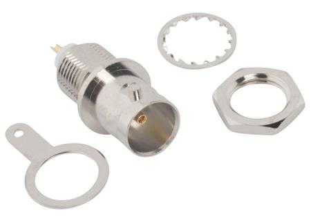 112427 Amphenol RF BNC Series, Jack Panel Mount BNC Connector, 75Ω, Solder Termination, Straight Body