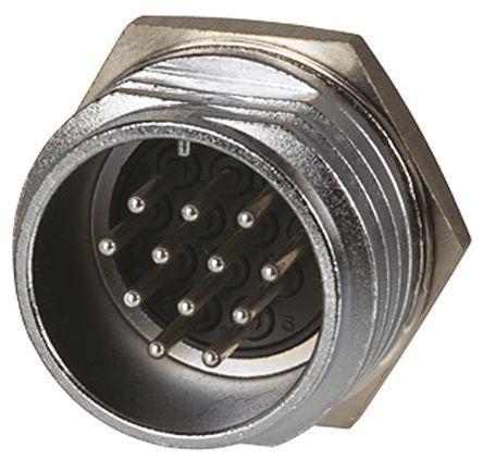 RM15TRD-12P-71- Hirose RM Series, 12 Pole Panel Mount Miniature Connector Socket, with Male Contacts